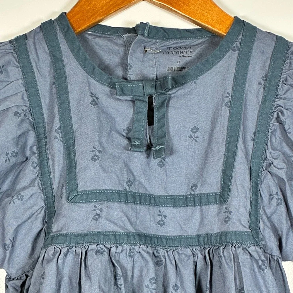Modern Moments Gerber Dress 4T Puff Sleeve Cottage Cotton Prairie Boho Floral